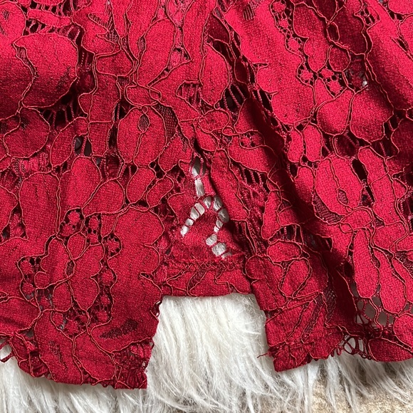 Forever 21 Red Lace off the Shoulder MIDI Dress - Picture 8 of 9